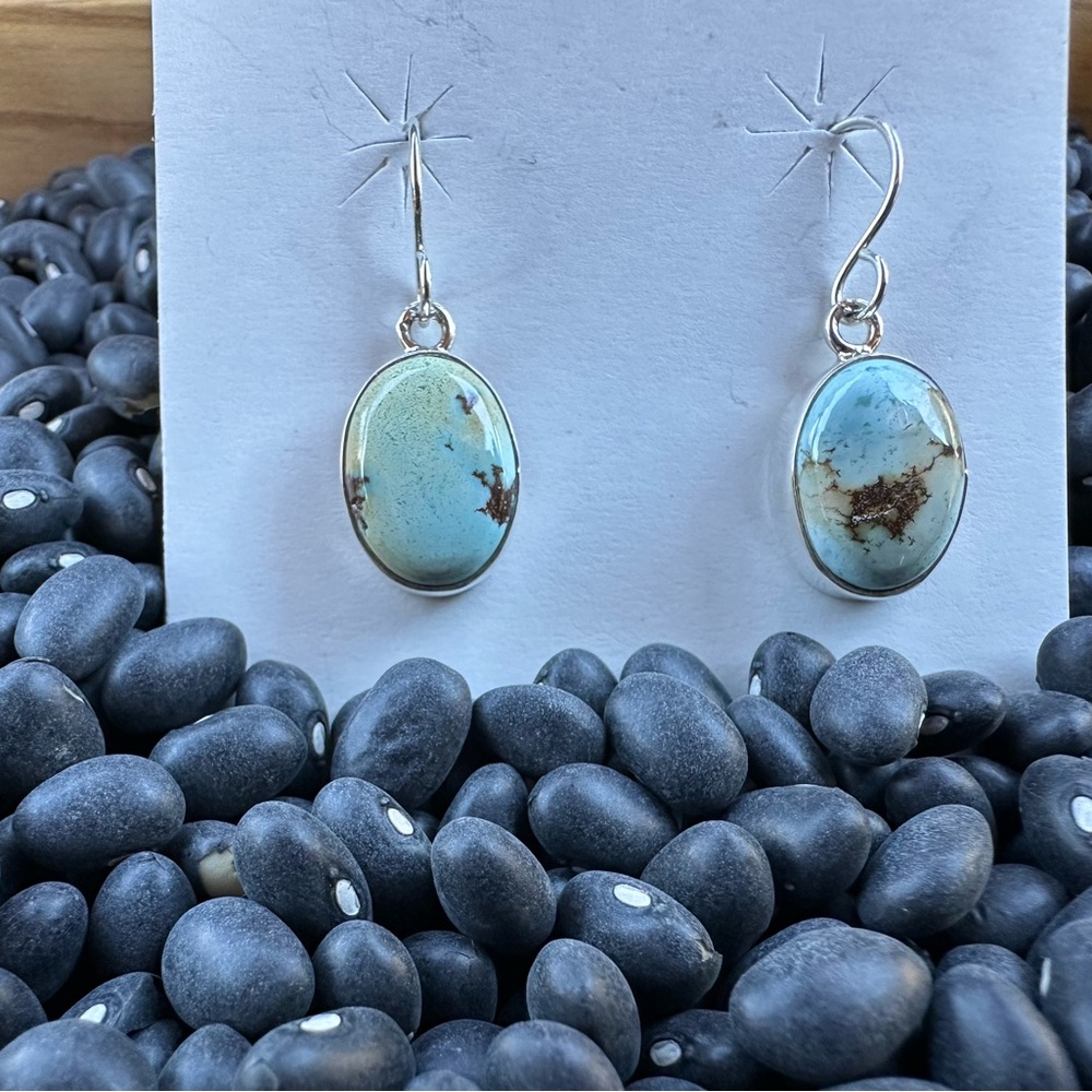 Turquoise and Silver Navajo Earrings - Picture 3 of 7